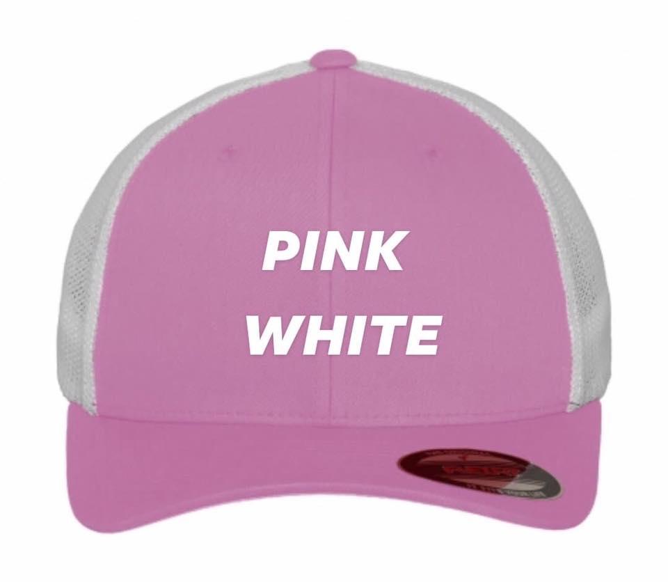 Flexfit trucker pink white