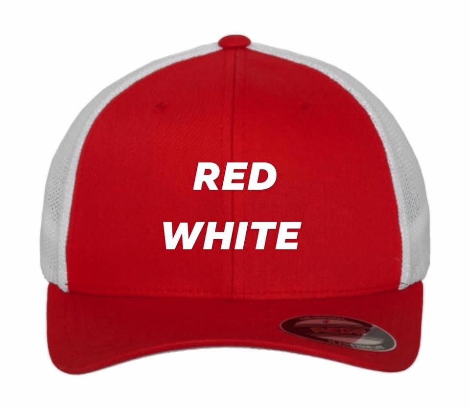 Flexfit trucker red white